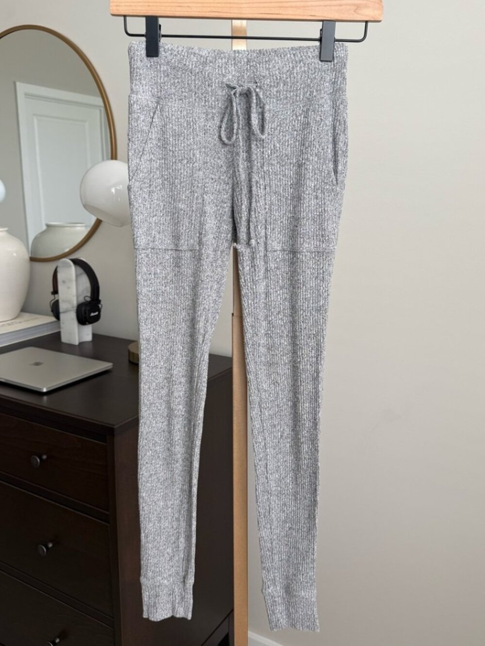 AERIE Gray Marled Knit Pull-On Lounge Pajama Pants